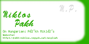 miklos pakh business card